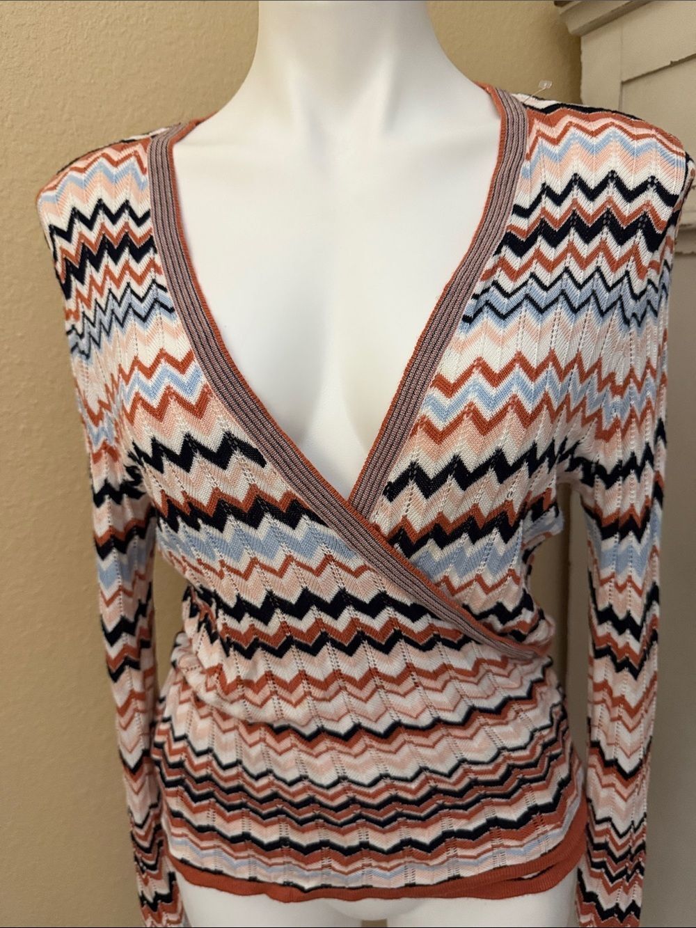 Lascana for Venus Chevron Wrap V-Neck Sweater - Multi-Color